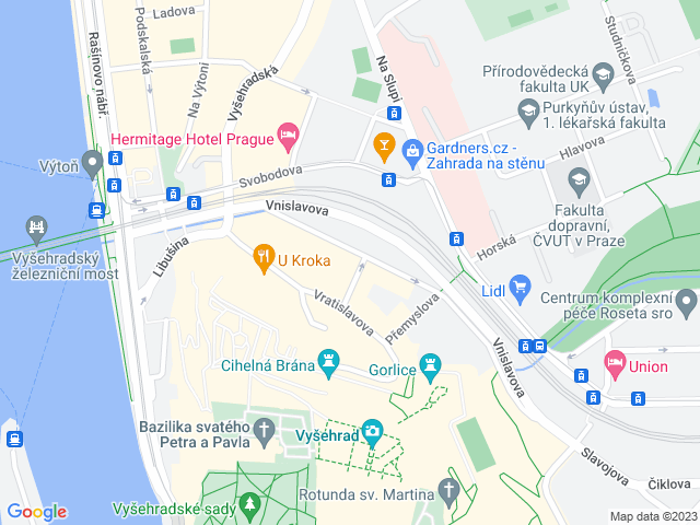 Google map: Na Zlatnici 8, Praha